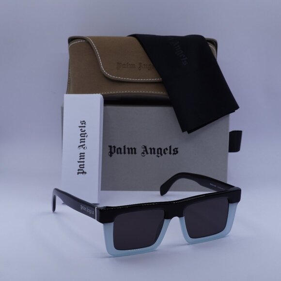 Palm Angels PERI109 NAPA 4007 Square Sunglasses - Black/Blue/Grey - Picture 1 of 9